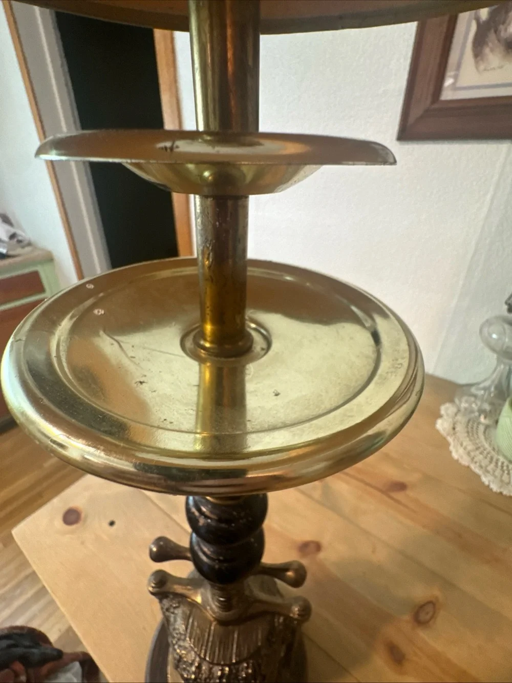 Unique Vintage novelty wine press table lamp 1960-70s With Original Shade WORKS